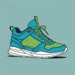 blue and green athletic sneakers image